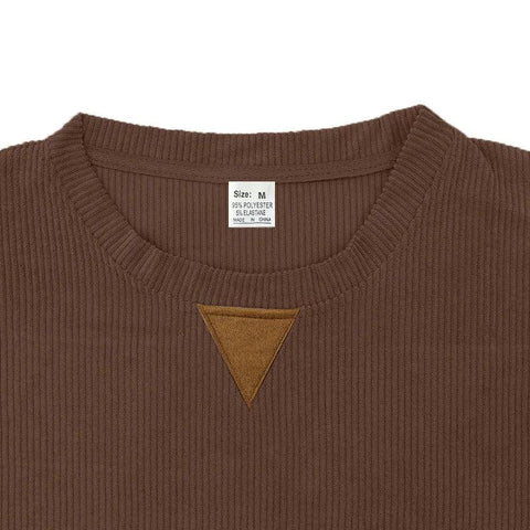 2024 hot-selling spring and autumn European size men's round neck casual stand-up collar corduroy long-sleeved sweater men - Zen Fit Plus