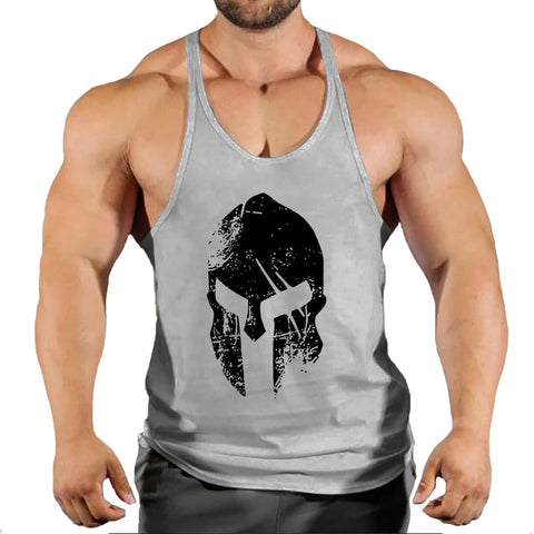 Men's solid color fitness trend print pattern loose thin belt vest breathable and comfortable sleeveless basketball vest Zen fit plus