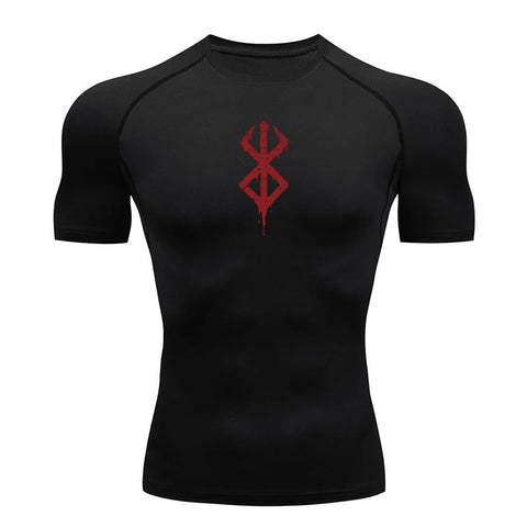 Men's Print Compression Shirts Summer Short Sleeve Rash Guard Gym Workout T-shirt Athletic Quick Dry Baselayer Undershirts Tops Zen fit plus
