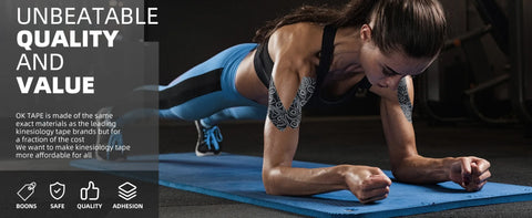 OK TAPE PRO 31.5Mx5CM Bulk Kinesiology Tape 31.5M, Original Elastic Latex Free Kinesiology Therapeutic Tape, Gym Relief Pain - Zen Fit Plus