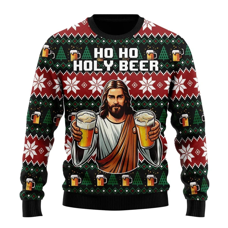 Fashion Beer Ugly Christmas Sweater For Women Clothes Hip Hop Bar Party Men Sweatshirts Casual Male Pullovers Beers Tracksuit Zen Fit Plus