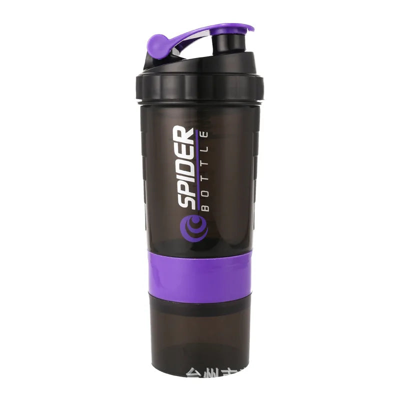 500ml Portable Protein Powder Shaker Bottle High Capacity Drinking Container with Powder Case Plastic Blender Sports Water Cup Zen fit plus