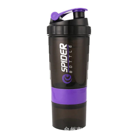 500ml Portable Protein Powder Shaker Bottle High Capacity Drinking Container with Powder Case Plastic Blender Sports Water Cup Zen fit plus