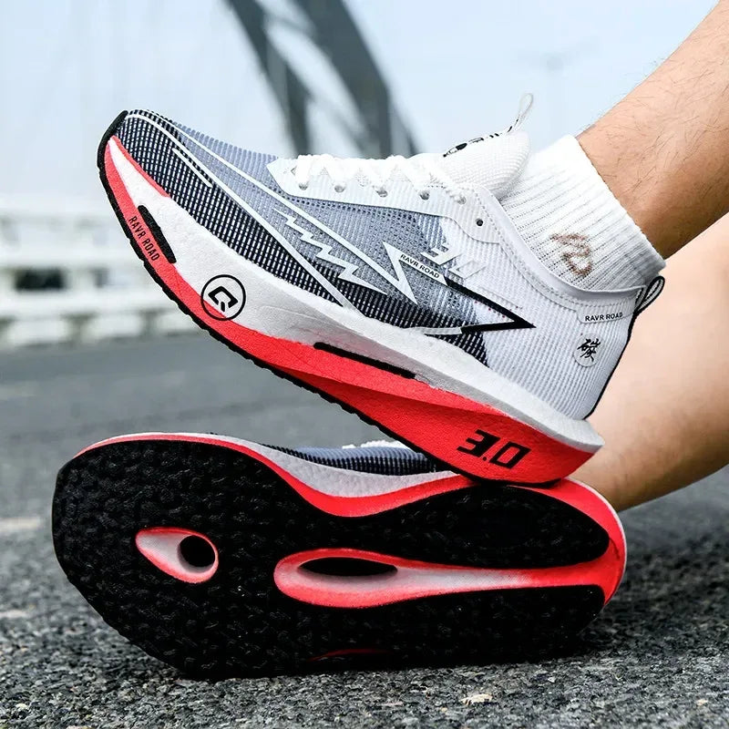 Men's Carbon Board Sneakers Anti-slip Cushioned Comfortable Racing Training Running Shoes Mesh Tennis Shoes Casual for Women - Zen Fit Plus