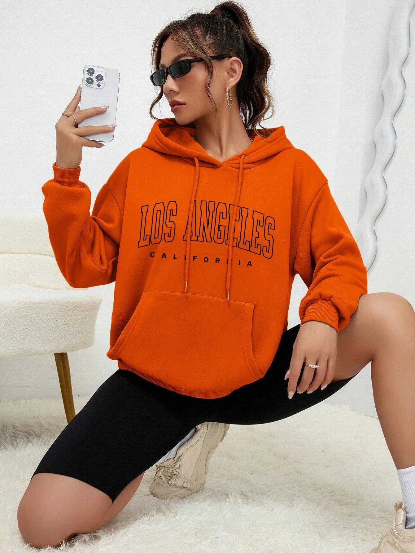 Los Angeles Art Letter Design Women Hoodies American Style Casual Hoody Autumn Hip Hop Female Hoodie Casual Fleece Clothing - Zen Fit Plus