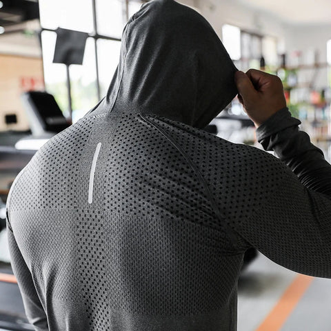 Mens Fitness Tracksuit Running Sport Hoodie Gym Joggers Hooded Outdoor Workout Shirts Tops Clothing Muscle Training Sweatshirt Zen fit plus