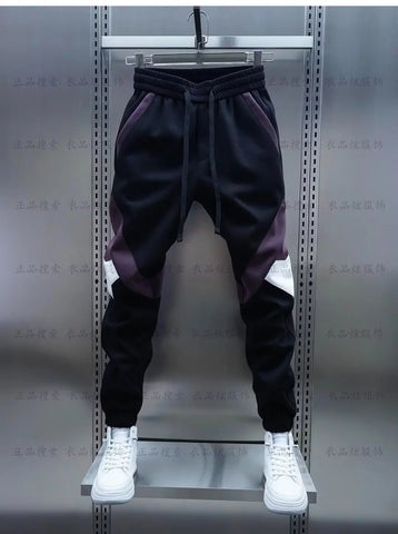 Patchwork Fashion Jogger Sweatpants 2024 Autumn New Outdoor Casual Trousers Cotton Harem Pants Elastic Waist Men's Clothing Zen fit plus
