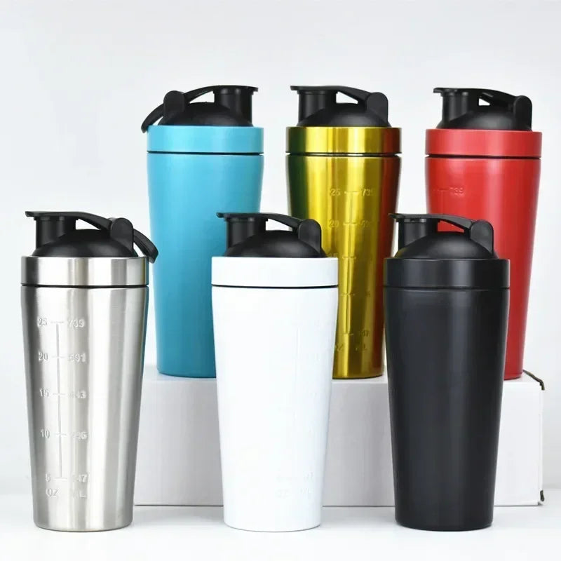 Stainless Steel Protein Shaker Cup Portable Fitness Sports Mug Nutrition Shakers Cup Water Bottles Water Cup Portable Shakers Zen fit plus