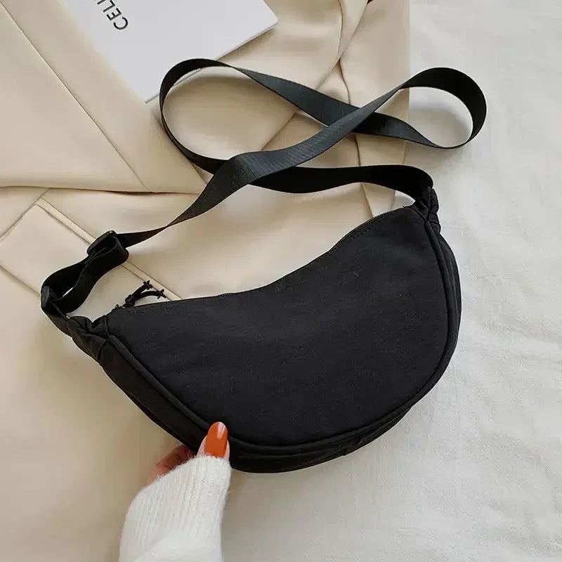 Solid Color Chest Bag For Women Large Capacity Travel Crossbody Female Half Moon Belt Bag Ladies Daily Street Fanny Packs 2024 Zen fit plus