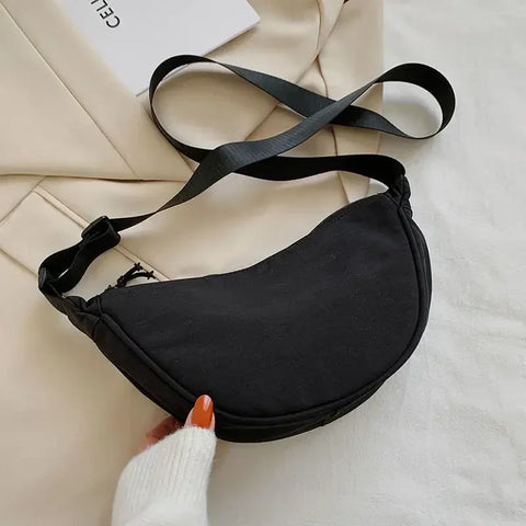 Solid Color Chest Bag For Women Large Capacity Travel Crossbody Female Half Moon Belt Bag Ladies Daily Street Fanny Packs 2024 Zen fit plus