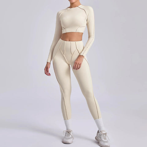 2025 Women Nude Straps Yoga Sets Squat Proof Sports Bra Workout High Waist Leggings Fitness Pant Female Active Wear Suits Zen fit plus