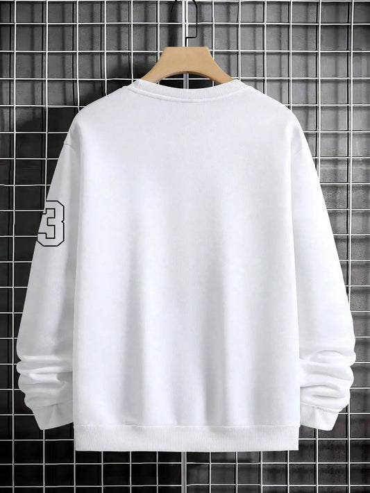 23 USA Art Letter Design Man Clothes Street Style Fleece Sweatshirts Autumn Casual Hoodies Fashionable Crewneck Pullovers Zen fit plus