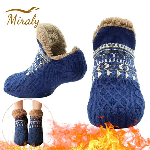Super Warm Winter Non-slip Floor Socks Women Men Snow Socks Sleep Carpet Socks Slippers Socks Women Velvet Boot Unsiex Home Wear - Zen Fit Plus