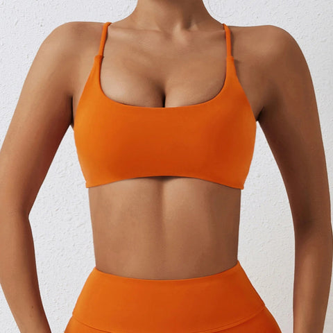 NCLAGEN Ladies Sports Bra Sexy Criss Cross Straps Back High Support Impact Yoga Underwear Running Fitness Gym Padded Bralette Zen fit plus
