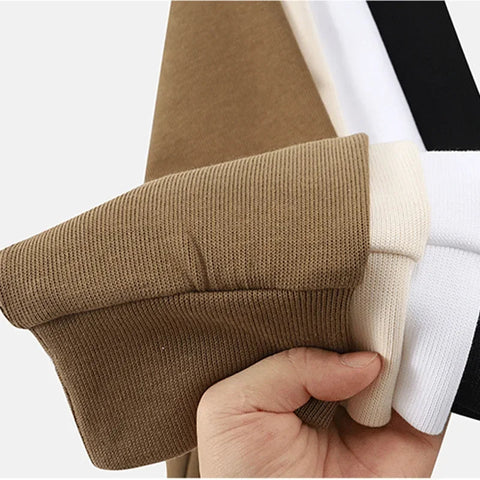 Thickened Fleece Cotton Hoodie Unisex Oversized round Neck Solid Color Couple's Sweatshirt Versatile Autumn Winter New Arrival Zen Fit Plus