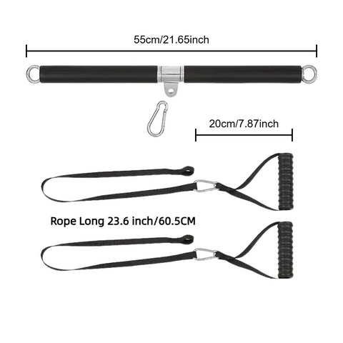 Tricep Biceps Back Blaster Rope Lat Pull Down Attachment Training Gym Weight Chest Muscle Workout Extension Straps Premium Nylon Zen fit plus