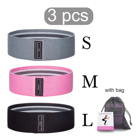 WOSWEIR 1/2/3PCS Elastic Rubber Bands Set for Women Men Fitness Gym Home Resistance Booties Band Hip Circle Expander Workout Zen fit plus