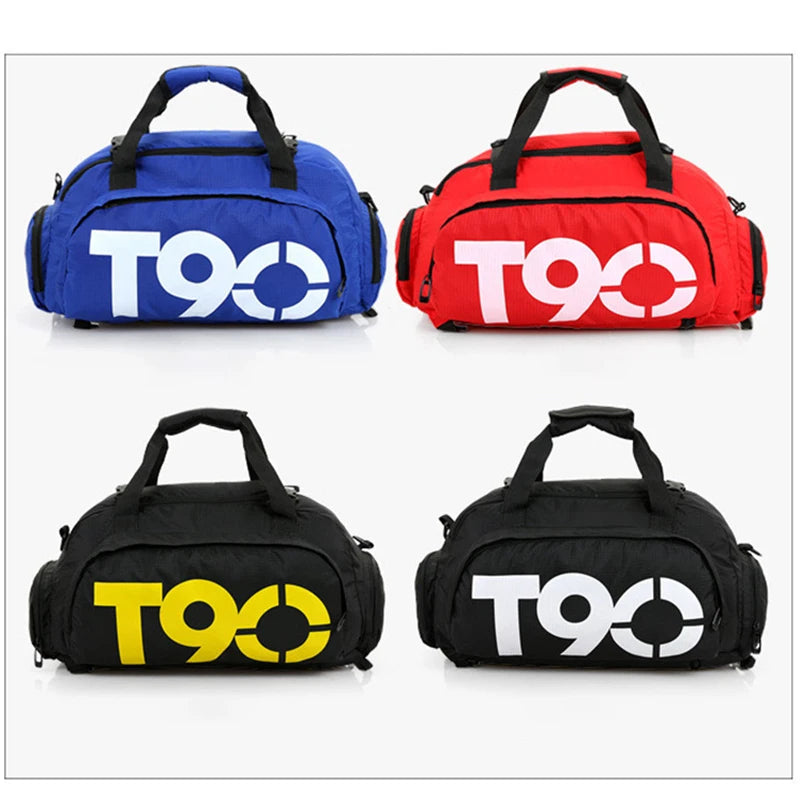T90 Gym Backpack Women Fitness Travel Boston Trip Luggage Handbag Sports Shoe Shoulder Duffle Weekend Big Cross Tote Bag for Man Zen fit plus