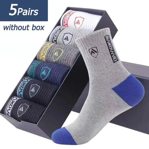 Hot sale Men's Sports Socks 5 Pairs Summer Casual Sweat Absorbent Comfortable Thin Breathable Middle Tube Basketball Socks Zen fit plus