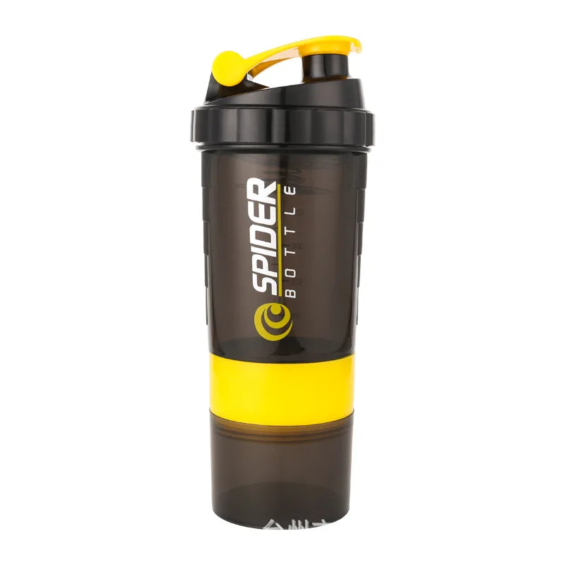 500ml Portable Protein Powder Shaker Bottle High Capacity Drinking Container with Powder Case Plastic Blender Sports Water Cup Zen fit plus