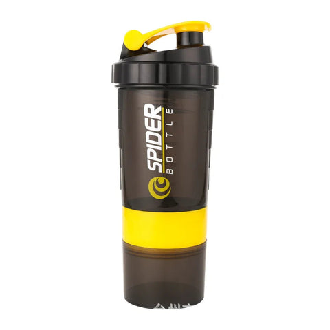 500ml Portable Protein Powder Shaker Bottle High Capacity Drinking Container with Powder Case Plastic Blender Sports Water Cup Zen fit plus