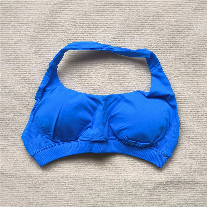 HBC Women's Sports Bra High Elastic Halter Top Push-up Fitness Workout Underwear Seamless Gym Tops Yoga Bra Zen Fit Plus