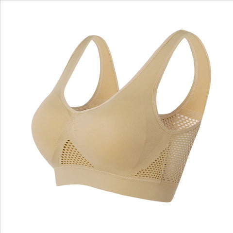 Seamless Mesh Women Sports Bras Fitness Gym Running Underwear Shockproof Bra Wireless 6XL Plus Size Crop Top Breathable Yoga Bra Zen fit plus