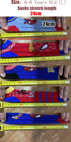 5 Pairs Spiderman Children Socks Anime Kids Boys Short Sock Kawaii Child Cartoon Baby Summer Spring Boat Socks Kids Gift 1-12Y - Zen Fit Plus