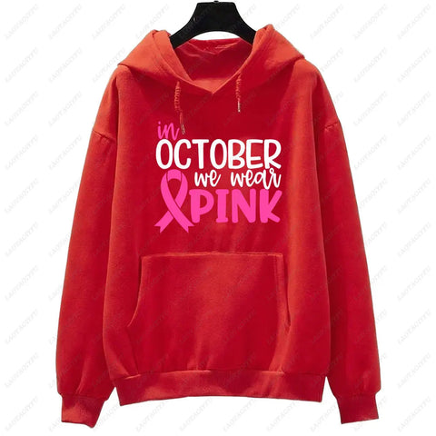 In October We Wear Pink Sweatshirt I'm A Survivor Clothing Team Cancer Motivational Long Sleeve Cancer Awareness Women Shirt Zen Fit Plus