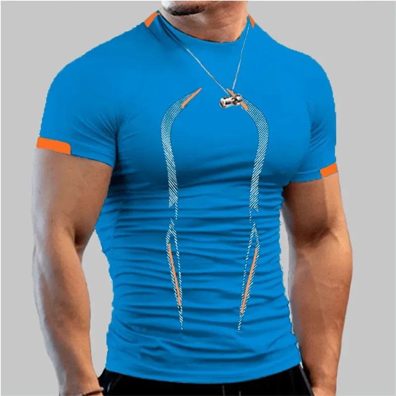 Men Compression Gym t Shirt Short Sleeve Bodybuilding Fitness Top Tee Man Quick Dry Running Sport t Shirts Male Gym Sportswear - Zen Fit Plus