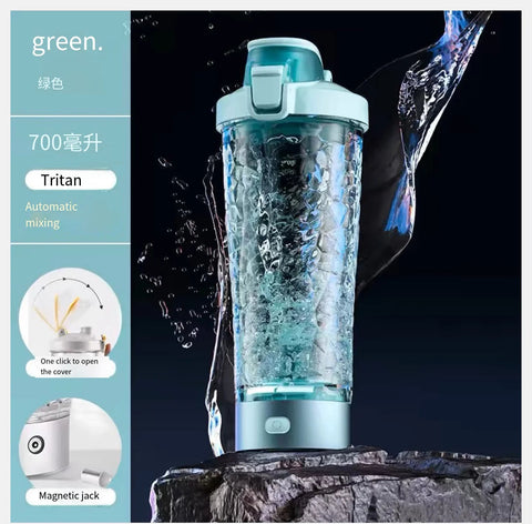USB Electric Protein Shaker Bottle Portable 1200mAh Rechargeable Blender Cup Multipurpose 650ml Mixing Cups for Fitness Workout Zen fit plus