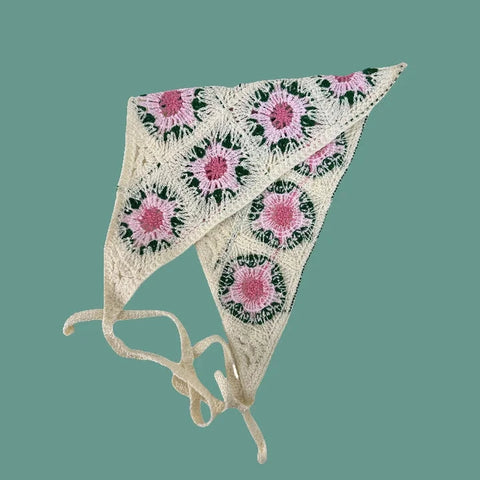 Elegant Knitted Triangle Scarf Headband for Women Fashion Girl strawberry Versatile pattern Hair Band Hair Accessory Zen Fit Plus