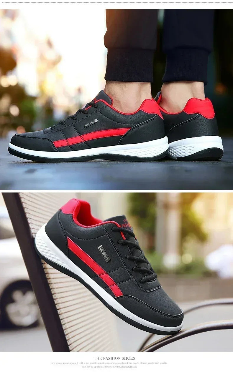 Shoes for Lace Up Footwear Vulcanized Men Leather Sneaker Waterproof Casual Comfortable Men's Sneaker Man Shoe Masculino - Zen Fit Plus