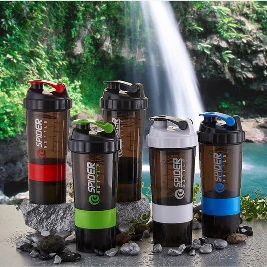 3 Layers Shaker Protein Bottle Powder Shake Cup Large Capacity Water Bottle Plastic Mixing Cup Body-Building Exercise Bottle Zen fit plus