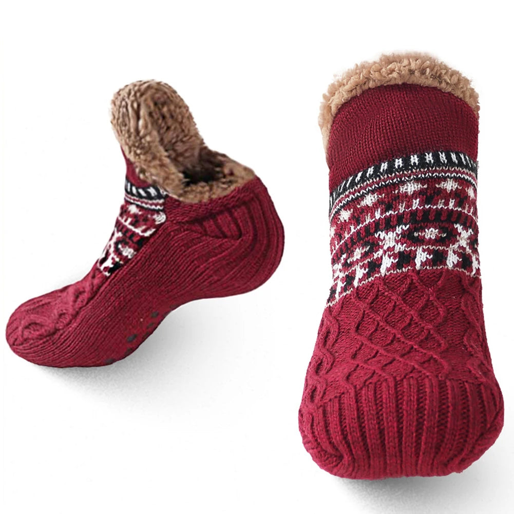 Winter Women Warm Men’s Socks Thickened Thermal Ski Non-slip Soccer Stockings Indoor Home Floor Slippers Sock for Christmas Zen fit plus