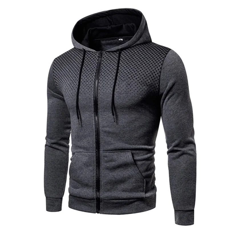 Men's Hoodie Zipper Pocket Polka Pot Print Hoodie Sweatshirt Sport Outdoor Casual Everyday Hoodie Slim Fit Sweatshirt Zen fit plus