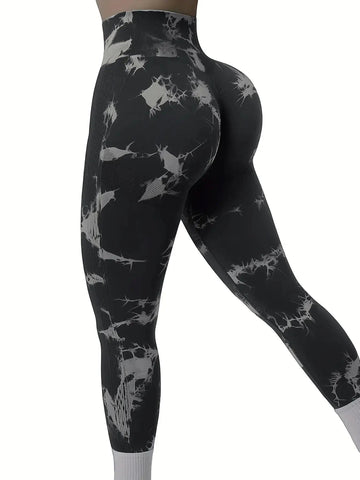Women's Tie-Dye Seamless Peach Butt High Waist Butt Pants Stretch Fitness Yoga Pants Zen fit plus