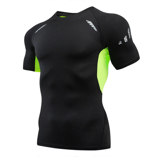 Men's Running Compression Shirts Short Sleeve Sport Gym Tees Fitness Quick Dry Sweatshirt Jogging Tracksuit Athletic Shirt Tops Zen fit plus