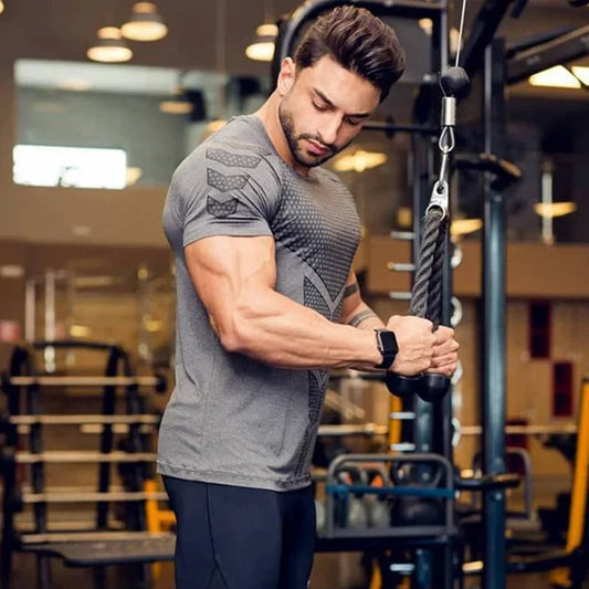 2024 Men Running Sports T-shirt Training Quick Dry Tight Short Sleeves Shirt Bodybuilding compress Fitness Tee Tops men Clothing Zen fit plus