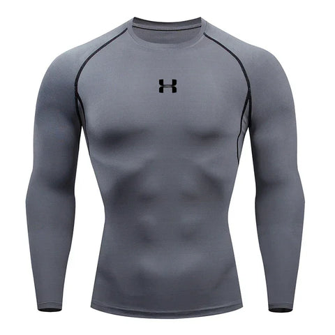 Men Running Compression T-shirt Long sleeves Sport Tees Gym Fitness Sweatshirt Male Jogging Tracksuit Homme Athletic Shirt Tops - Zen Fit Plus