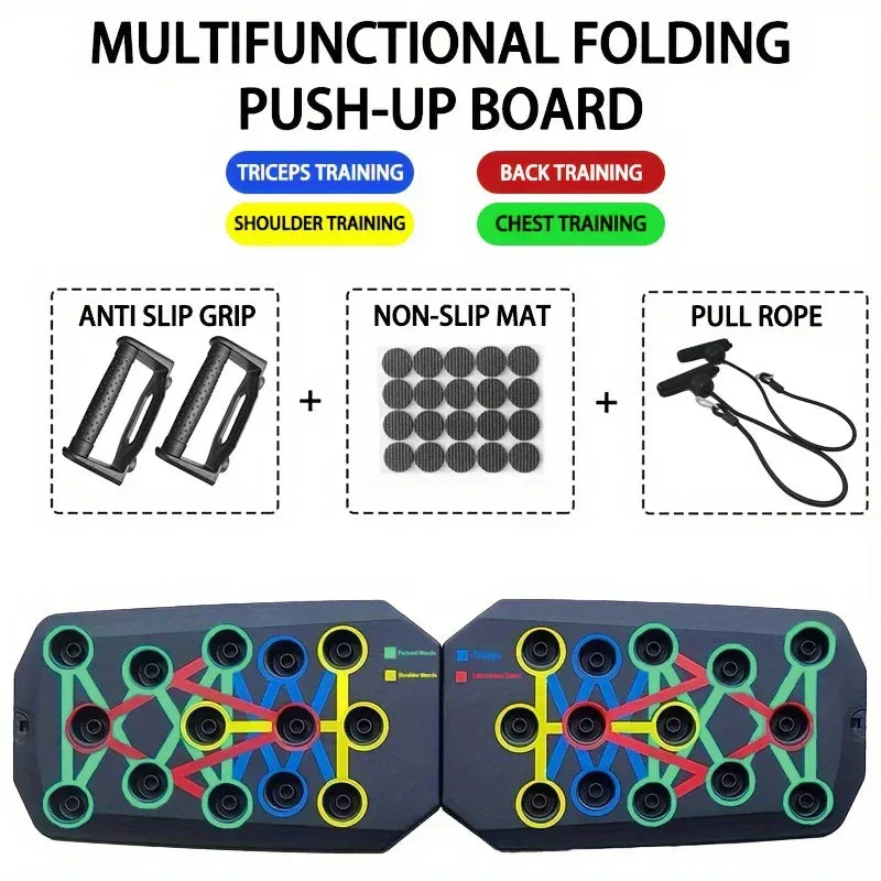 Push-up Board Set Portable Multifunctional Push-up Bar Foldable Fitness Equipment For Chest Abdomen Arms/Back Training - Zen Fit Plus