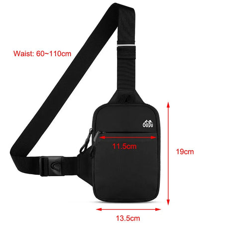Fashion Nylon Shoulder Crossbody Bags for Man Women Mini Cloth Sling Sport Cross Phone Backpack Travel Male Square Bag Chest Bag Zen fit plus