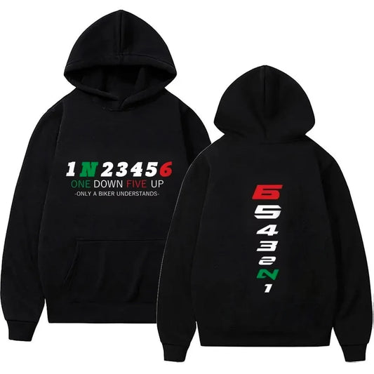 1N23456 Motorcycle Gear Biker Heartbeat Print Men's Hoodies male Pullover Clothing Oversized Sweatshirts Graphic Women Tracksuit Zen fit plus