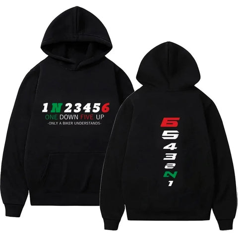 1N23456 Motorcycle Gear Biker Heartbeat Print Men's Hoodies male Pullover Clothing Oversized Sweatshirts Graphic Women Tracksuit Zen fit plus