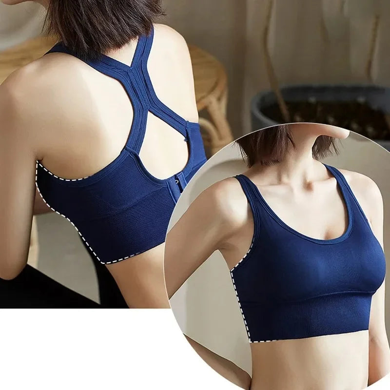 Sexy Sports Bras Racerback Yoga Bra Tank Top Women Fitness Gym Shockproof Seamless Running Workout Fast Dry Underwear Vest Zen Fit Plus