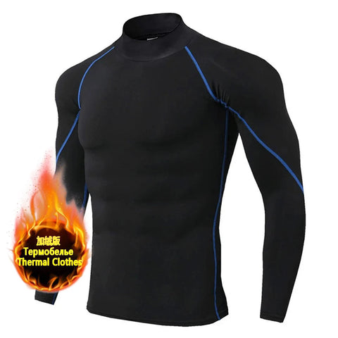 Winter Man Compression Shirt Cycling Clothing Warmth Shirt Warm Bottoming Shirt Men Compression T-Shirt Gym Sportswear 2024 New Zen fit plus