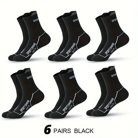 6 Pairs Socks Men's Short Socks Sweat Absorbent and Odorous Basketball Socks Running Sports Socks Breathable Mesh Men's Socks - Zen Fit Plus