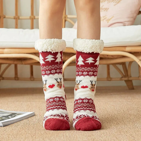Winter Warm Socks Women penguin Plush Soft Female Non Grip Floor Slippers Short Sock Fuzzy Fluffy Deer Elk Bear Christmas Gift - Zen Fit Plus