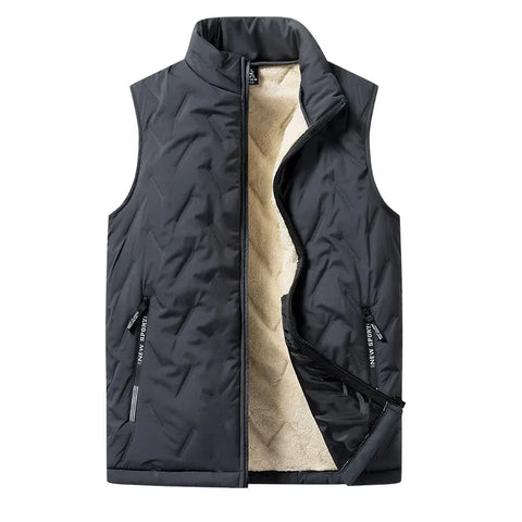 Autumn and winter fashion men's cotton vest jacket casual multifunctional plus size warm standing collar sleeveless men's top - Zen Fit Plus