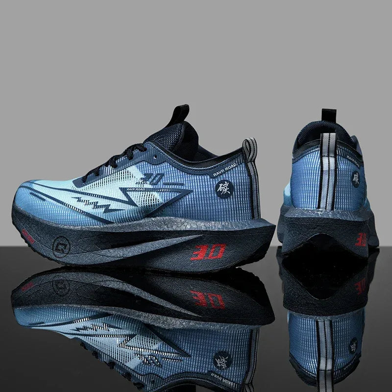 Men's Carbon Board Sneakers Anti-slip Cushioned Comfortable Racing Training Running Shoes Mesh Tennis Shoes Casual for Women - Zen Fit Plus